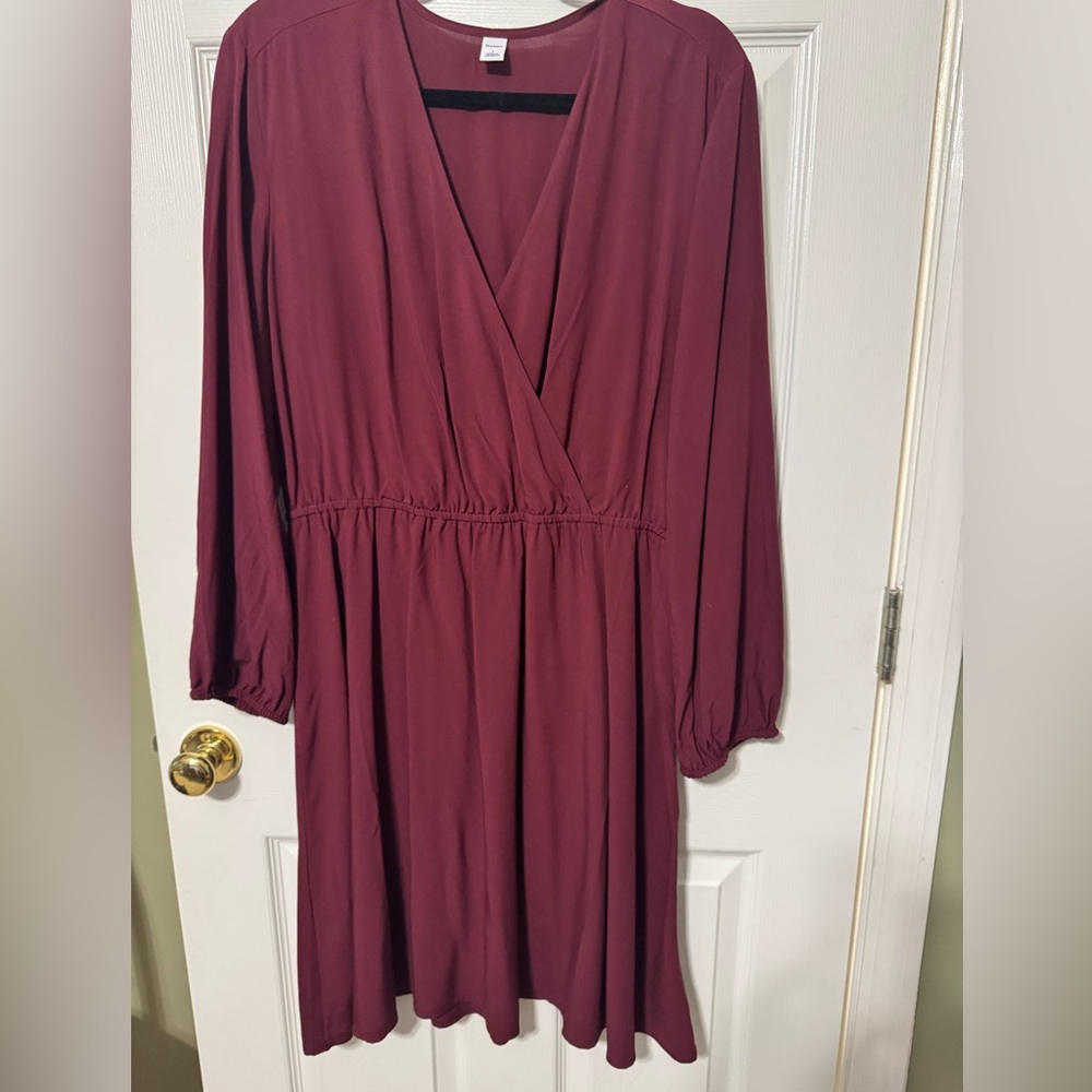 Old Navy Maroon Long Sleeve Dress